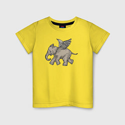 Детская футболка Слон с крыльями