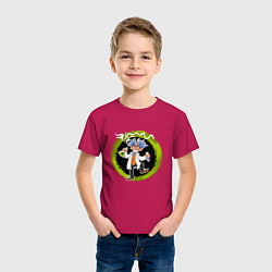 Футболка хлопковая детская Безумный ученый, цвет: маджента — фото 2