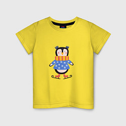 Детская футболка Пингвин фигурист
