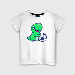 Детская футболка Динозавр футболист