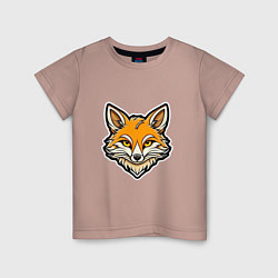 Детская футболка Стикер голова лисы - нейросеть
