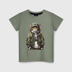 Детская футболка Брутальный кот в форме