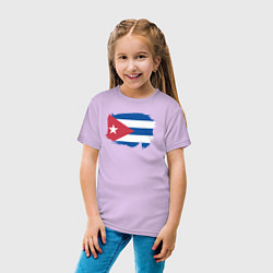 Футболка хлопковая детская Флаг Кубы, цвет: лаванда — фото 2