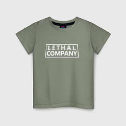 Футболка хлопковая детская Lethal Company: Logo, цвет: авокадо