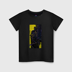 Футболка хлопковая детская Император таро cyberpunk 2077, цвет: черный