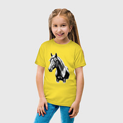 Футболка хлопковая детская Портрет лошади, цвет: желтый — фото 2