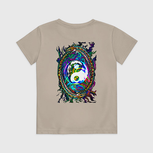 Детская футболка Уроборос милашка / Миндальный – фото 2