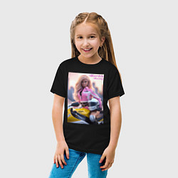 Футболка хлопковая детская Barbie racing - ai art, цвет: черный — фото 2