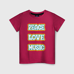 Детская футболка Мир любовь музыка