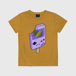 Футболка хлопковая детская Sweet game boy, цвет: горчичный