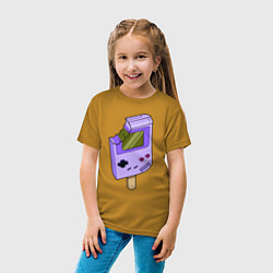 Футболка хлопковая детская Sweet game boy, цвет: горчичный — фото 2