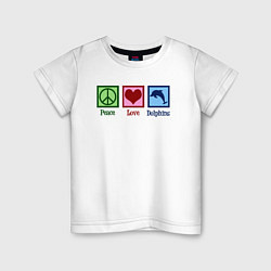 Детская футболка Мир любовь дельфины