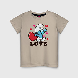 Детская футболка Смурфик на День святого Валентина