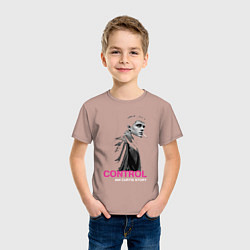 Футболка хлопковая детская Joy Division - Control film, цвет: пыльно-розовый — фото 2