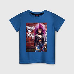 Детская футболка Punks not dead - cool Barbie ai art