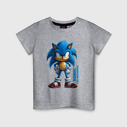 Футболка хлопковая детская Sonic - poster style, цвет: меланж