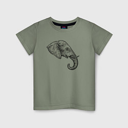 Детская футболка Голова слона в профиль