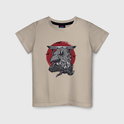 Детская футболка Японский ворон самурай