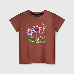 Детская футболка Яркий цветок с жемчугом