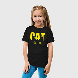 Футболка хлопковая детская Cat облик, цвет: черный — фото 2