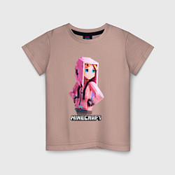Детская футболка Minecraft персонаж девушки в костюме