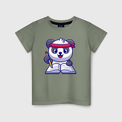 Детская футболка Панда ученик
