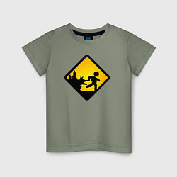 Детская футболка Знаки опасности- серый волк