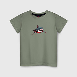 Детская футболка Злая большая белая акула
