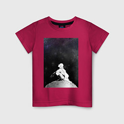 Детская футболка Ванпанчмен Сайтама на луне