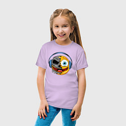 Футболка хлопковая детская Музыкальный смайлик, цвет: лаванда — фото 2