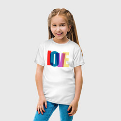 Футболка хлопковая детская Наложенный love, цвет: белый — фото 2