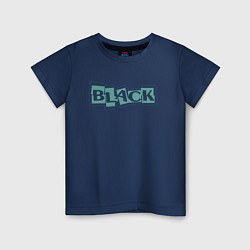 Детская футболка Слово black на зелёном