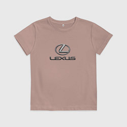 Футболка хлопковая детская Lexus авто бренд лого, цвет: пыльно-розовый