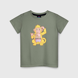 Детская футболка Обезьяна с лапшой