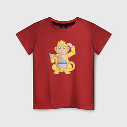 Детская футболка Обезьяна с лапшой