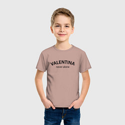Футболка хлопковая детская Valentina never alone - motto, цвет: пыльно-розовый — фото 2