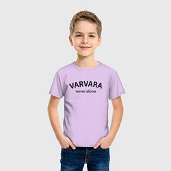 Футболка хлопковая детская Varvara never alone - motto, цвет: лаванда — фото 2