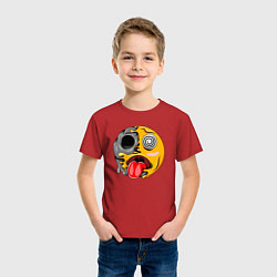 Футболка хлопковая детская Гипносмайл emoji, цвет: красный — фото 2