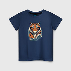 Детская футболка Тигр и морская волна