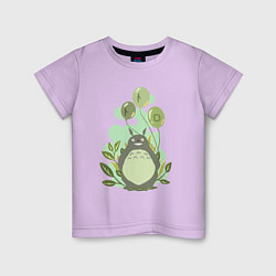 Футболка хлопковая детская Green Totoro, цвет: лаванда