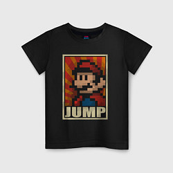 Футболка хлопковая детская Jump Mario, цвет: черный