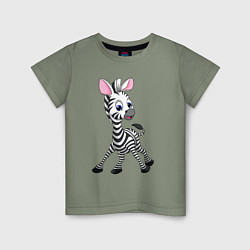 Детская футболка Мультяшная зебра