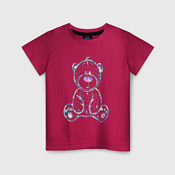 Детская футболка Игрушка - мишка радужный