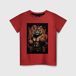 Детская футболка Тайский бокс тигр в стойке