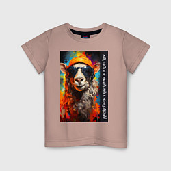Детская футболка Лама хиппи: жить гореть и не угаснуть, жить а не с