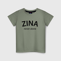 Футболка хлопковая детская Zina never alone - motto, цвет: авокадо