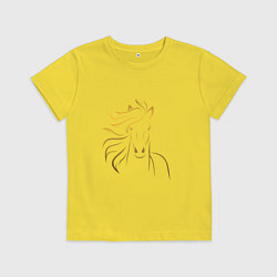 Детская футболка Золотой силуэт лошади