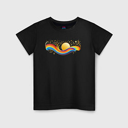 Детская футболка Радуга с солнцем и звездами
