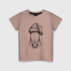 Детская футболка Новогодняя лошадь