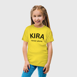 Футболка хлопковая детская Kira never alone - motto, цвет: желтый — фото 2